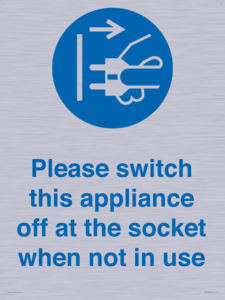 Please switch this appliance off at the socket when not in use